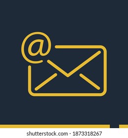 icono de línea de correo electrónico, ilustración del vector de esquema.