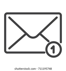 Email line icon, outline vector sign, linear style pictogram isolated on white. Symbol, logo illustration. Editable stroke.Pixel perfect graphics