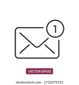Icono de línea de correo electrónico. Pixel perfecto aislado sobre fondo blanco. Ilustración vectorial