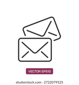 Symbol für E-Mail-Zeile. Perfektes Pixel einzeln auf weißem Hintergrund. Vektorgrafik