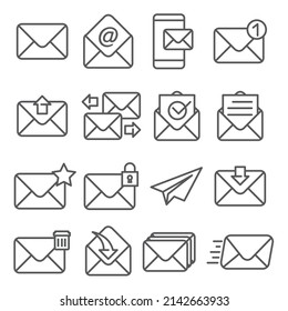 E-Mail-zeilensymbol auf weißem Hintergrund