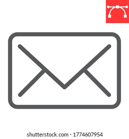Email line icon, ui and button, envelope sign vector graphics, editable stroke linear icon, eps 10