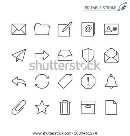 Email line icons. Editable stroke. Pixel perfect.