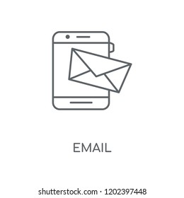 Email linear icon. Email concept stroke symbol design. Thin graphic elements vector illustration, outline pattern on a white background, eps 10.