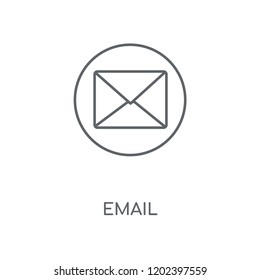 Email linear icon. Email concept stroke symbol design. Thin graphic elements vector illustration, outline pattern on a white background, eps 10.