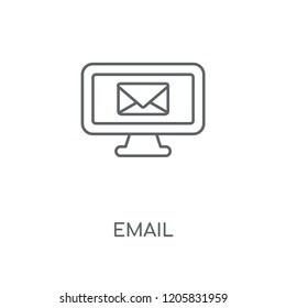 Email linear icon. Email concept stroke symbol design. Thin graphic elements vector illustration, outline pattern on a white background, eps 10.