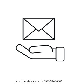 Email linear icon. Contact us. Support service. Thin line customizable illustration. Contour symbol. Vector isolated outline drawing. Editable stroke