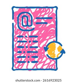 email list cleaning doodle icon sketch vector. email list cleaning sign. isolated symbol illustration