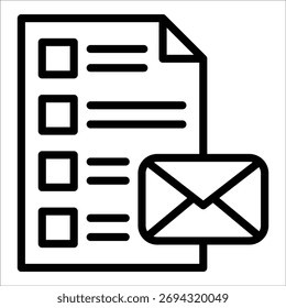 Elemento de icono de lista de correo electrónico para diseño
