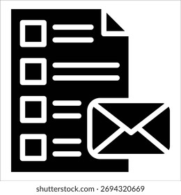 Elemento de icono de lista de correo electrónico para diseño