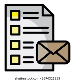 Elemento de icono de lista de correo electrónico para diseño