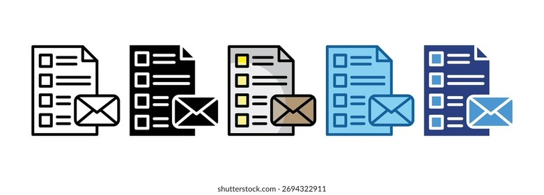 Elemento de icono de lista de correo electrónico para diseño