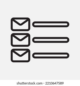 Email list icon in line style, use for website mobile app presentation