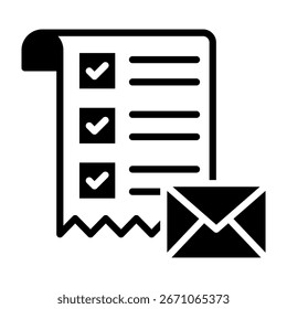 Email List Icon Mixed Style Vector Illustration