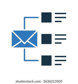 Email List Icon Mixed Vector Illustration