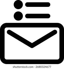 Ícone Lista de E-mails, Lista de Endereçamento, Estrutura de Tópicos de Listagem