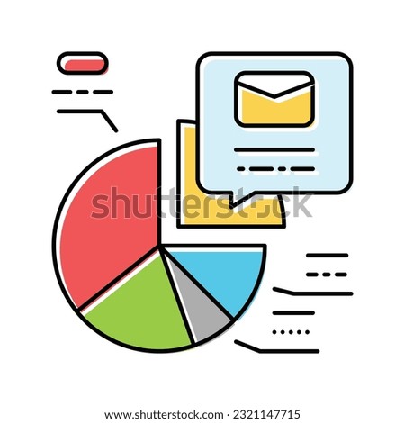 email list segmentation marketing color icon vector. email list segmentation marketing sign. isolated symbol illustration