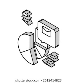 email list segmentation marketing isometric icon vector. email list segmentation marketing sign. isolated symbol illustration