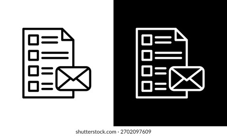 Lista de correo Diseño de conjunto de iconos blancos