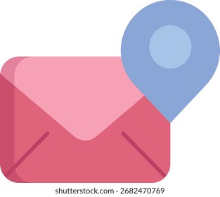 Ubicación de correo electrónico Diseño de icono plano