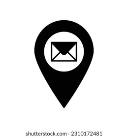 Ubicación del correo electrónico Icono del vector de glifos que puede editar o modificar fácilmente

