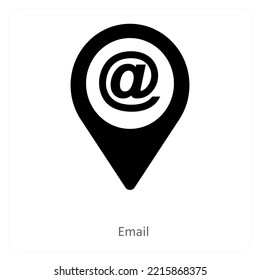 Email and location icon concept