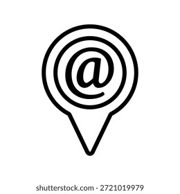 Icono de ubicación de correo electrónico, Gráficos de Vector de línea