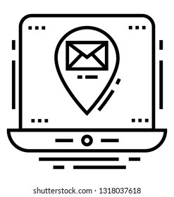Email location line icon 