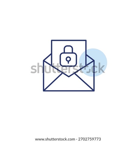 E-mail and lock. Cybersecurity and phishing protection. Pixel perfect, editable stroke vector icon