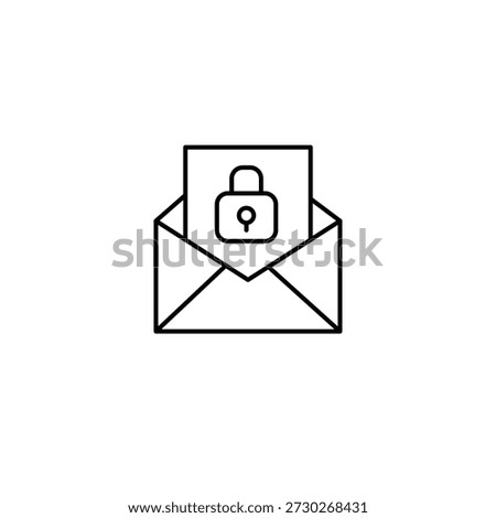 E-mail and lock. Cybersecurity and phishing protection. Pixel perfect, editable stroke vector icon