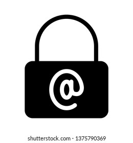 email lock glyph icon