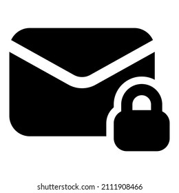 email lock icon with black color