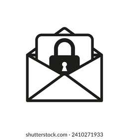 Email lock security icon. Vector illustration. EPS 10.