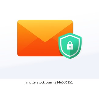 Email lock shield. Envelope with padlock. Vector illustration