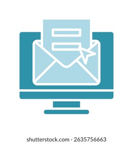 Email Login dual tone blue color, mini illustration icon. use for modern concept, print, UI, UX kit, web and app development. Vector related to account management, ecommerce, banking and finance.