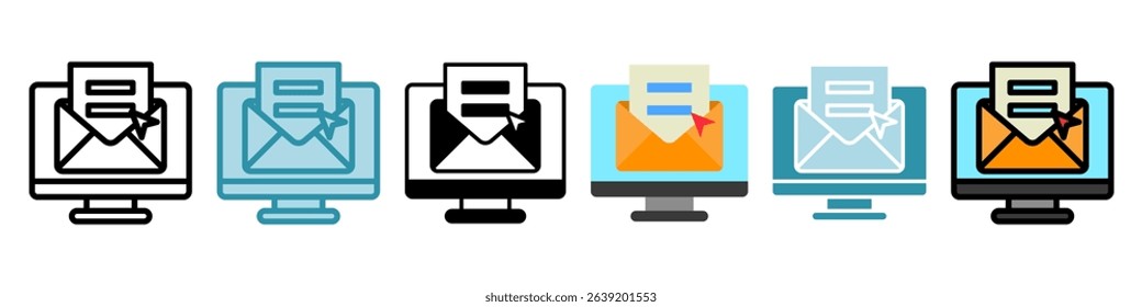 Email Login multi style, mini illustration icon. use for modern concept, print, UI, UX kit, web and app development. Vector related to account management, ecommerce, banking and finance.

