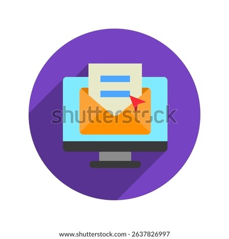 Email Login rounded flat color, mini illustration icon. use for modern concept, print, UI, UX kit, web and app development. Vector related to account management, ecommerce, banking and finance.