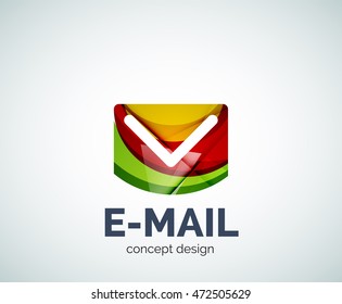 E-mail logo business branding icon, created with color overlapping elements. Glossy abstract geometric style, single logotype