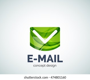 E-mail logo business branding icon, created with color overlapping elements. Glossy abstract geometric style, single logotype