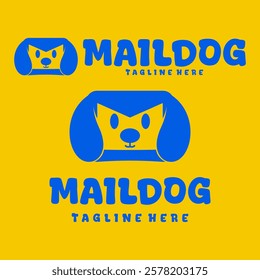 email logo design with dog symbol and envelope