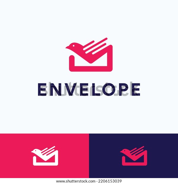 Email Logos Bird Envelope Logo Stock Vector (Royalty Free) 2206153039