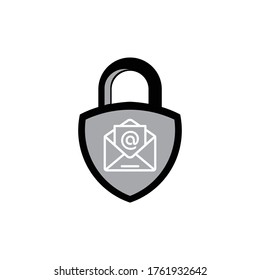 logotipos de correo electrónico y vector de candado minimalista creativo