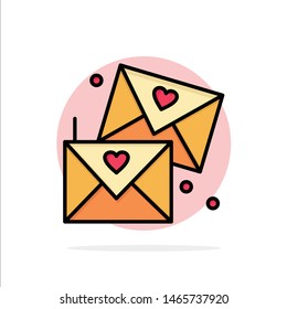 Email, Love, Glasses, Wedding Abstract Circle Background Flat color Icon. Vector Icon Template background