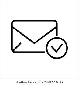 Icono de vector de marca de verificación de correo electrónico