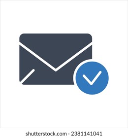 Email mail check mark vector icon