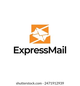 Email Mail Envelope Express Delivery Quick Vector Logo Design