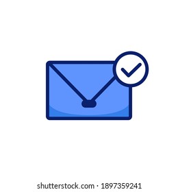 Email mail envelope icon with check approved sign symbol vector