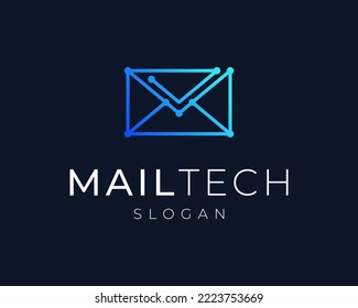 Email Mail Envelope Mailing Technology Digital Network Connection Electronic Vector Logo Design