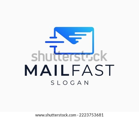 Email Mail Envelope Receive Send Super Fast Speed Service Express Delivery Quick Vector Logo Design