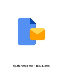 Email Mail Folder File Flat Icon, Logo, and illustration Vector